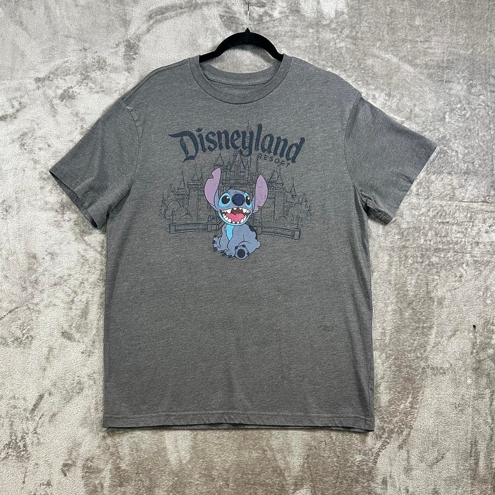 Disneyland Resort Stitch Graphic Tee Size Large Gray Disney Parks Lilo &‎ Stitch
